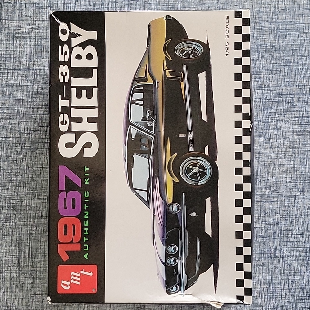 GT 350 Shelby 1967 Model Kit. Open Box. Partial Assembly of Engine / Suspension